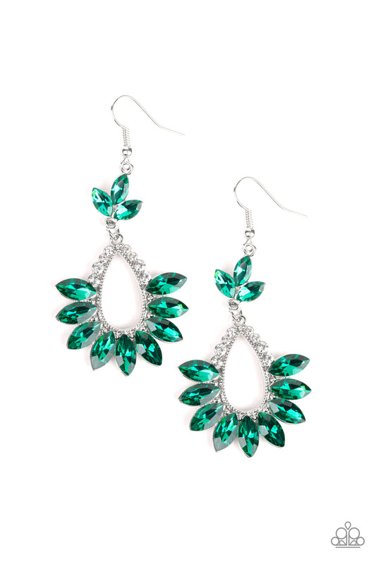 Paparazzi Extra Exquisite Green Fishhook Earrings - P5WH-GRXX-214XX