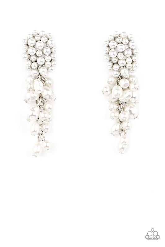 Paparazzi Fabulously Flattering White Post Earrings