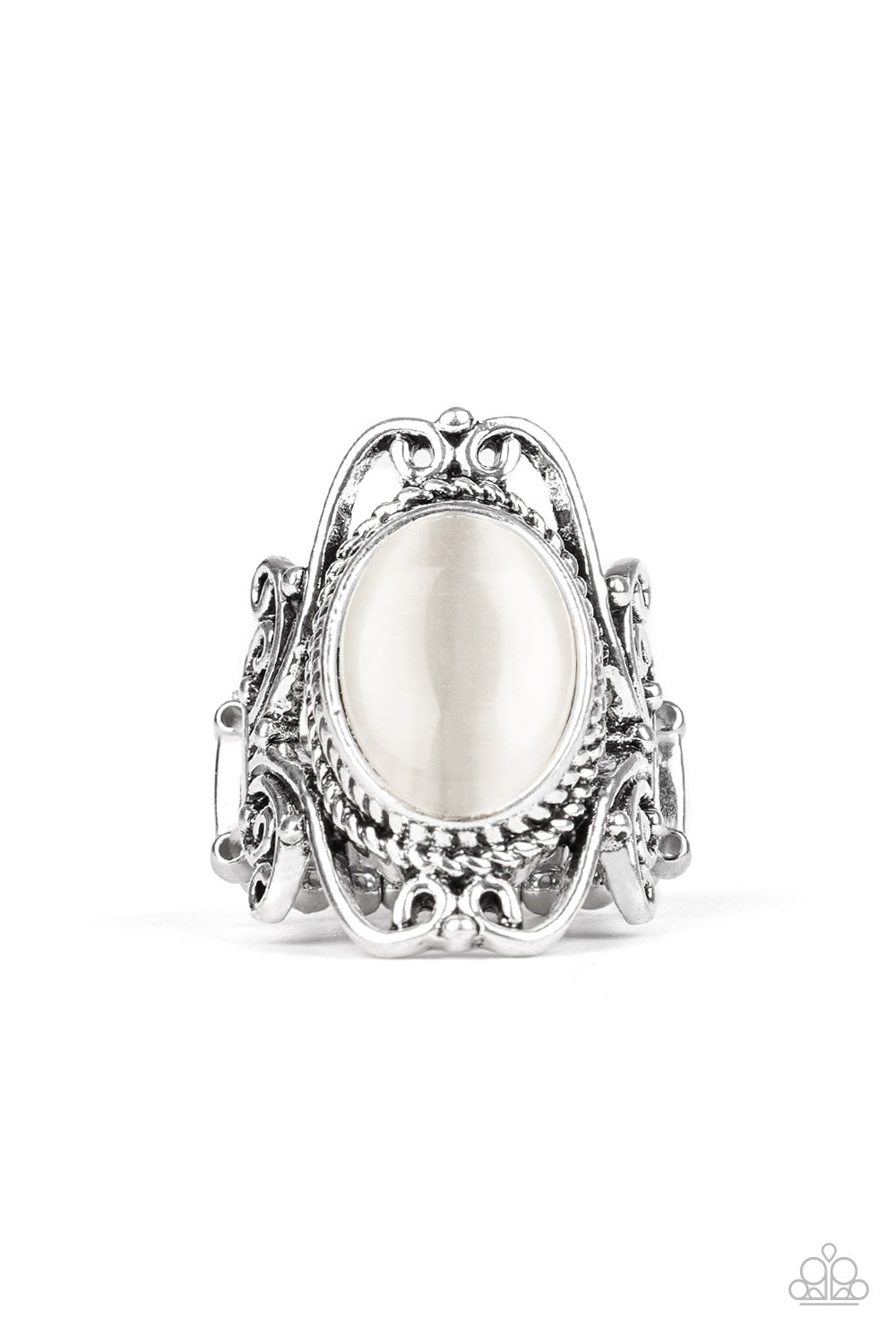 Paparazzi Fairytale Flair White Ring - P4WH-WTXX-125XX