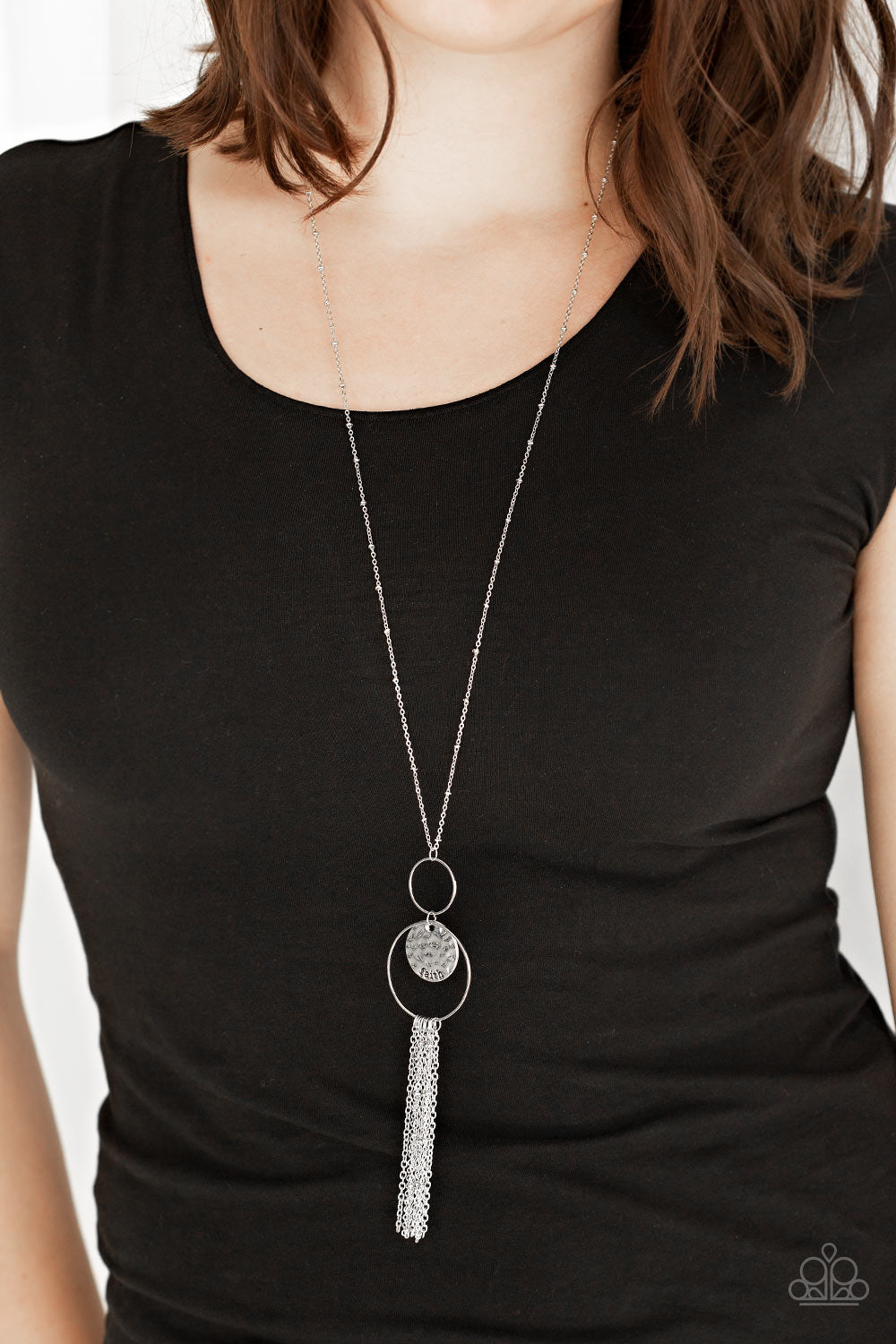 Paparazzi Faith Makes All Things Possible Silver Long Necklace