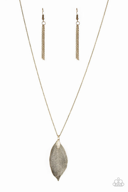 Paparazzi Fall Foliage Brass Long Necklace