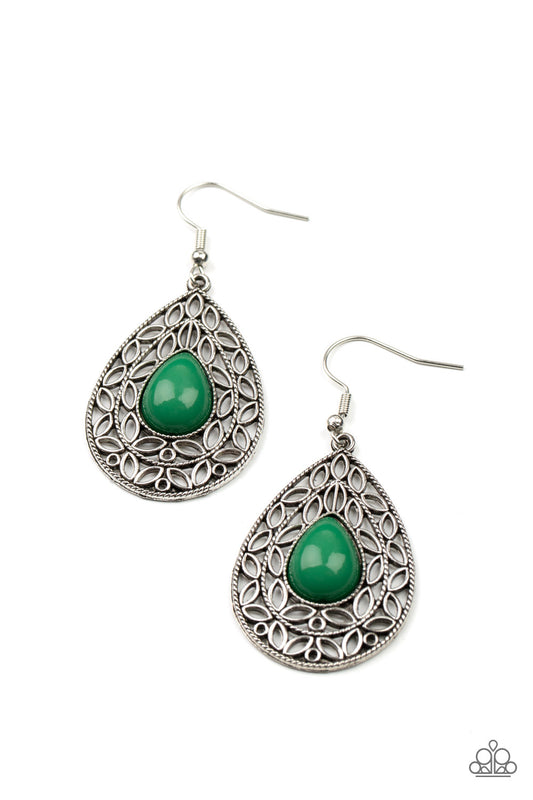 Paparazzi Fanciful Droplets Green Fishhook Earrings - P5WH-GRXX-247XX