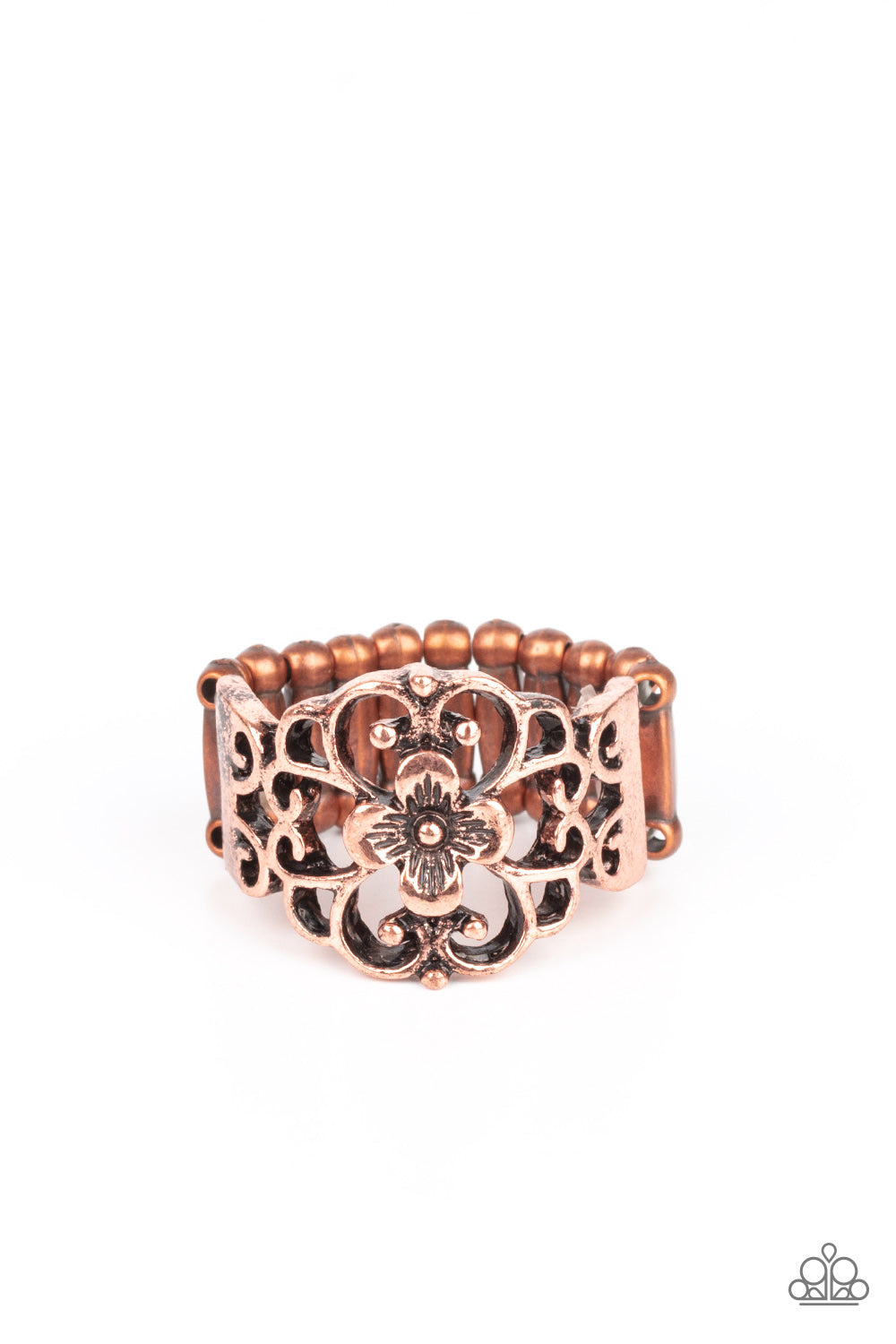 Paparazzi Fanciful Flower Gardens Copper Ring - P4WH-CPXX-080XX