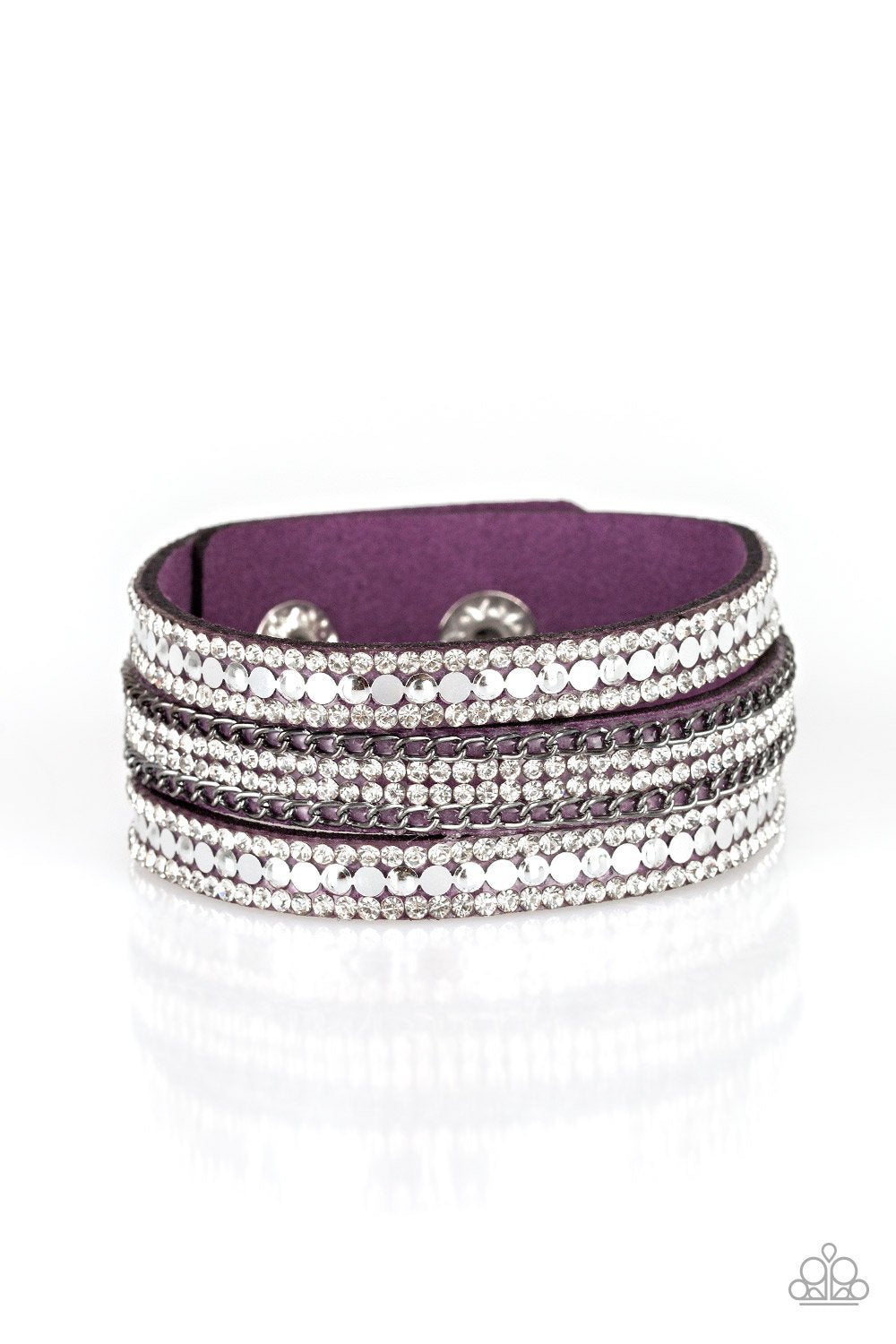 Paparazzi Fashion Fanatic Purple Single Wrap Snap Bracelet