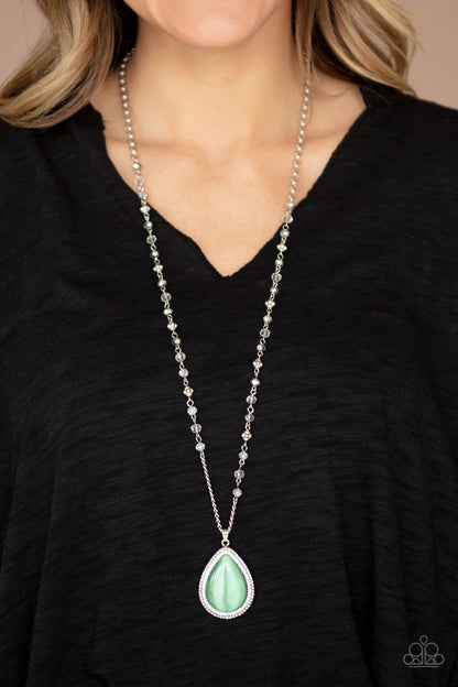 Paparazzi Fashion Flaunt Green Long Necklace - Life Of The Party July 2020 - P2RE-GRXX-211XX