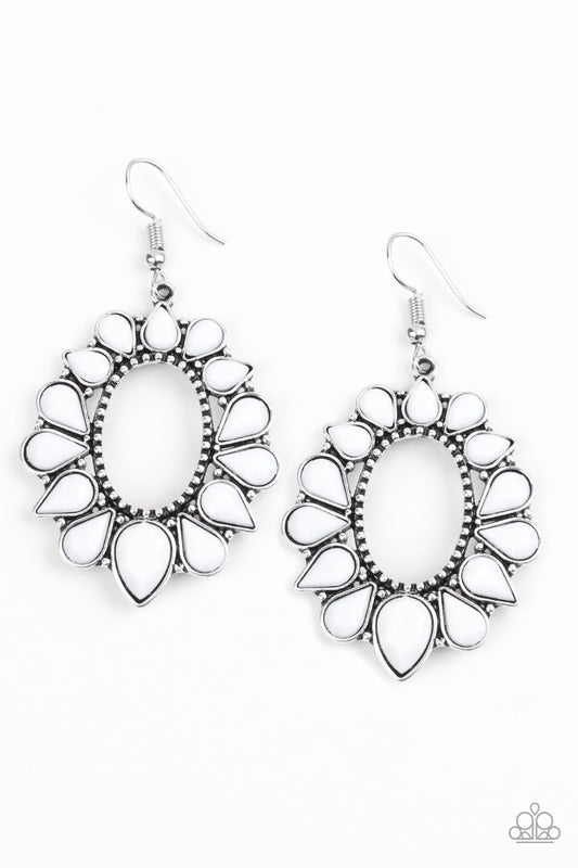 Paparazzi Fashionista Flavor White Fishhook Earrings