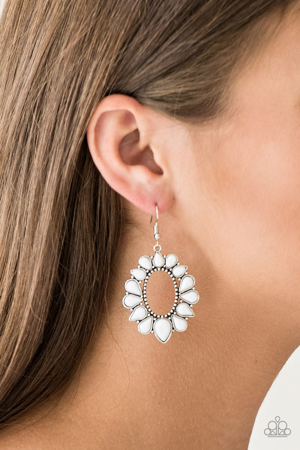 Paparazzi Fashionista Flavor White Fishhook Earrings