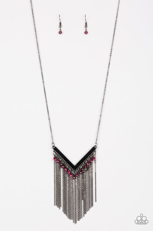 Paparazzi Fashion Peak Pink Long Necklace