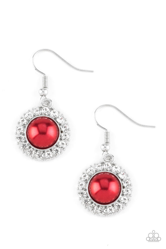 Paparazzi Fashion Show Celebrity Red Fishhook Earrings