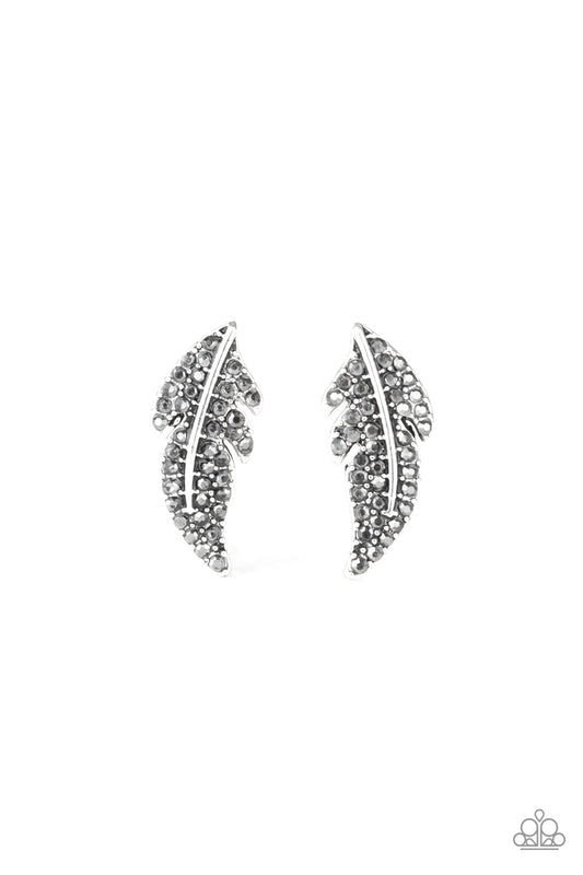 Paparazzi Feathered Fortune Silver Post Earrings