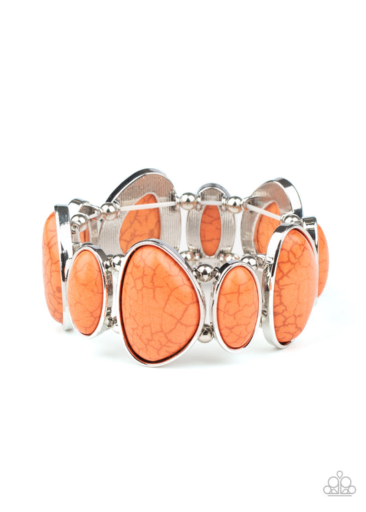 Paparazzi Feel At Homestead Orange Stone Stretch Bracelet
