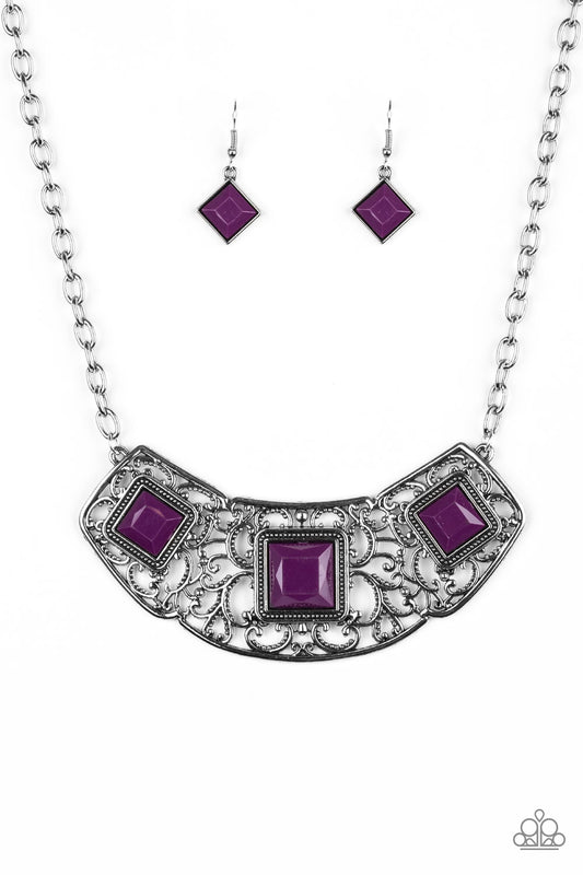 Paparazzi Feeling Inde-PENDANT Purple Short Necklace