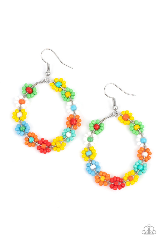 Paparazzi Festively Flower Child Multi Fishhook Earrings