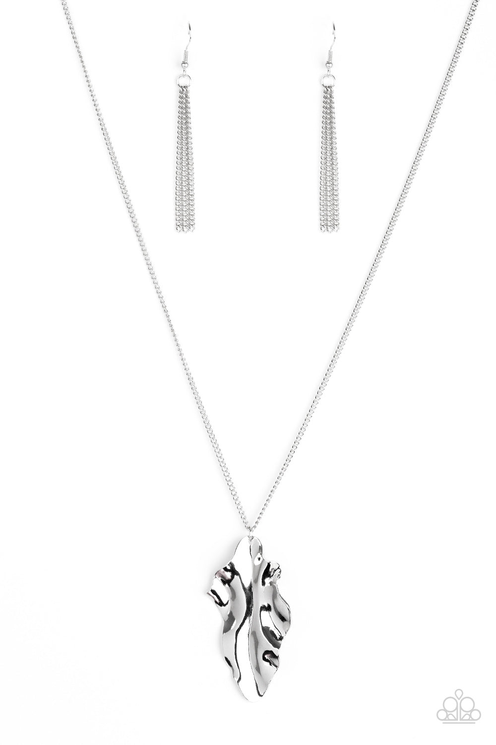 Paparazzi Fiercely Fall Silver Long Necklace