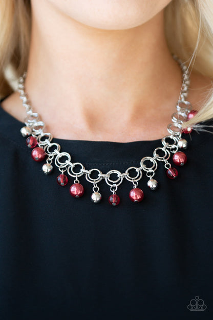 Paparazzi Fiercely Fancy Red Short Necklace