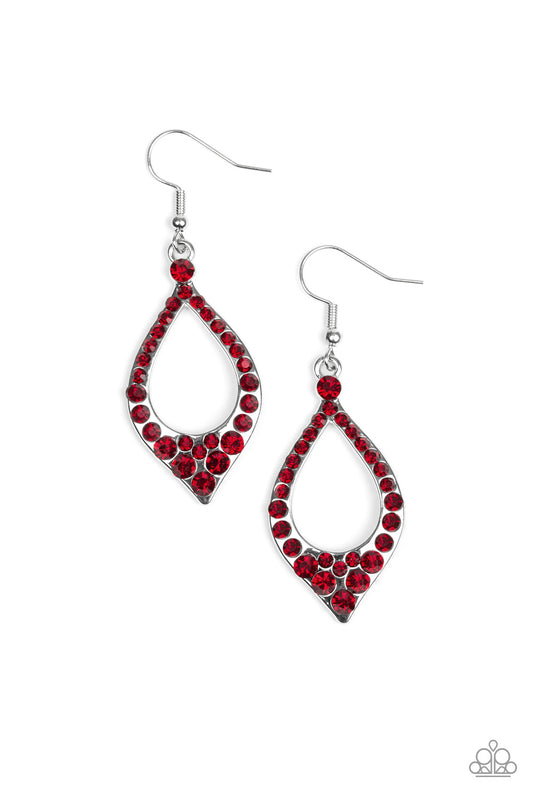 Paparazzi Finest First Lady Red Fishhook Earrings