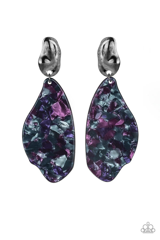 Paparazzi Fish Out Of Water Purple Post Earrings