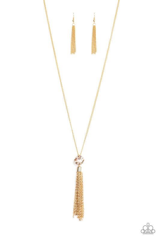 Paparazzi Five-Alarm FIREWORK Gold Long Necklace