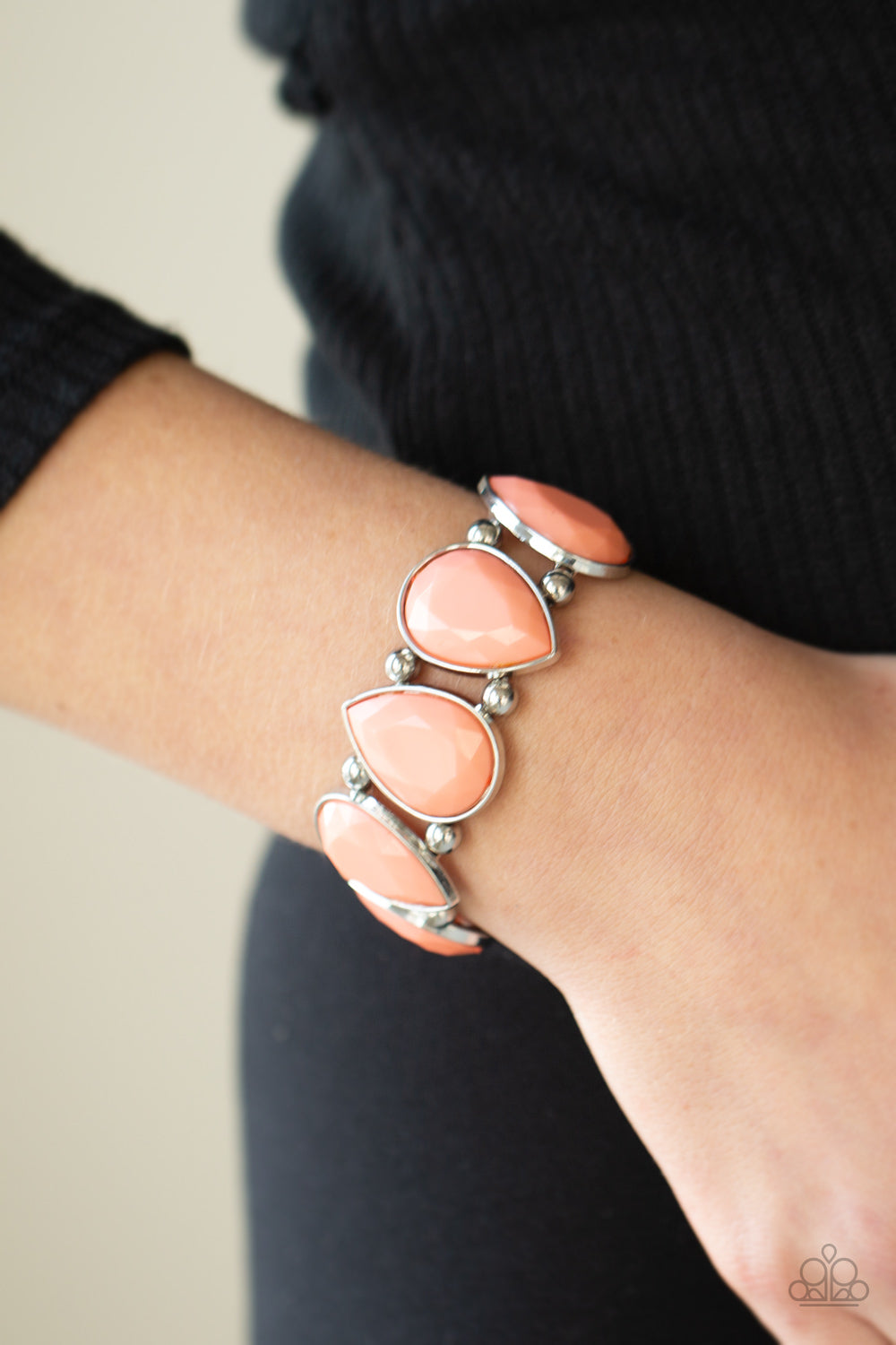 Paparazzi Flamboyant Tease Orange Stretch Bracelet