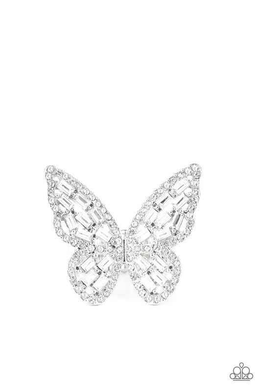 Paparazzi Flauntable Flutter White Ring
