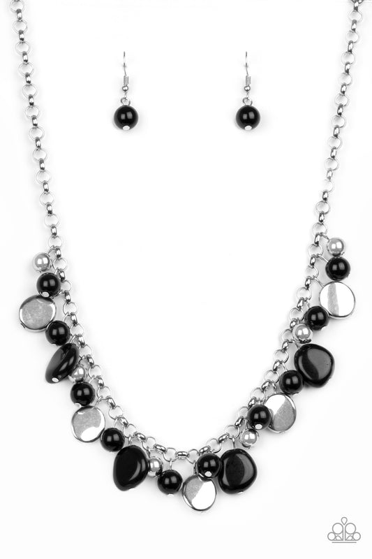 Paparazzi Flirtatiously Florida Black Short Necklace