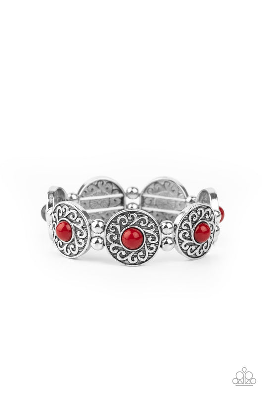 Paparazzi Flirty Finery Red Stretch Bracelet