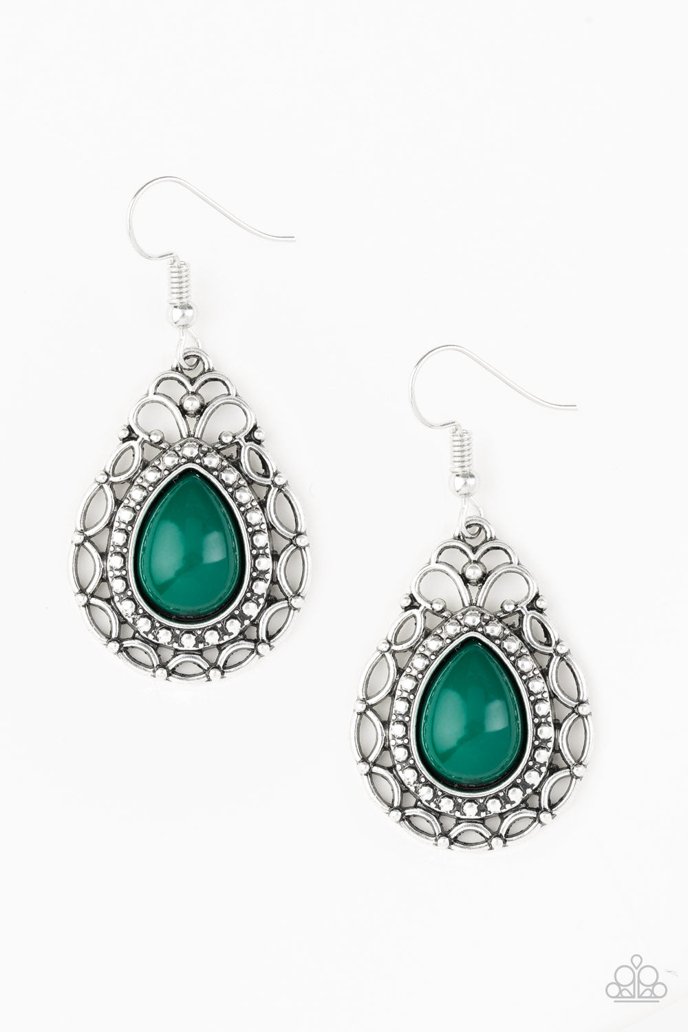 Paparazzi Flirty Finesse Green Fishhook Earrings