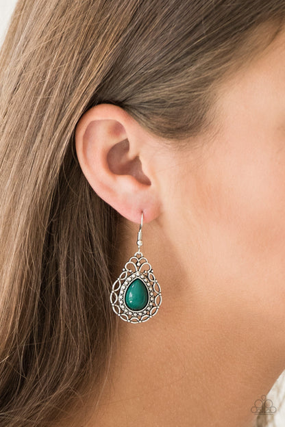 Paparazzi Flirty Finesse Green Fishhook Earrings