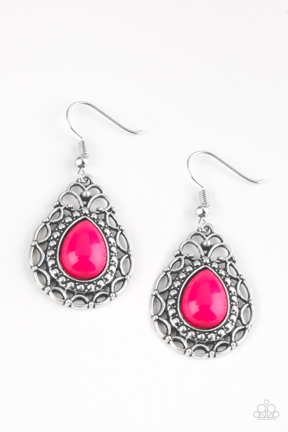 Paparazzi Flirty Finesse Pink Fishhook Earrings