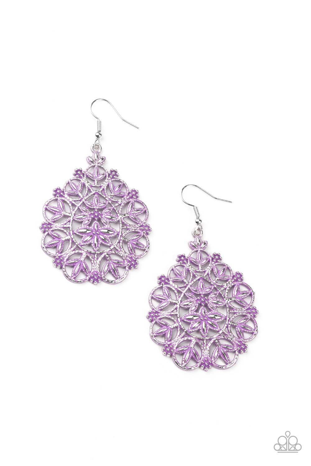 Paparazzi Floral Affair Purple Fishhook Earrings