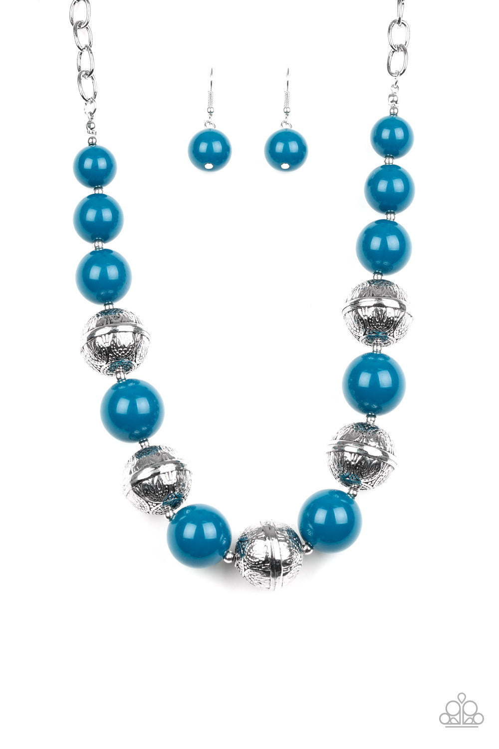 Paparazzi Floral Fusion Blue Short Necklace