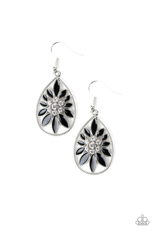Paparazzi Floral Morals Black Fishhook Earrings - P5WH-BKXX-168XX