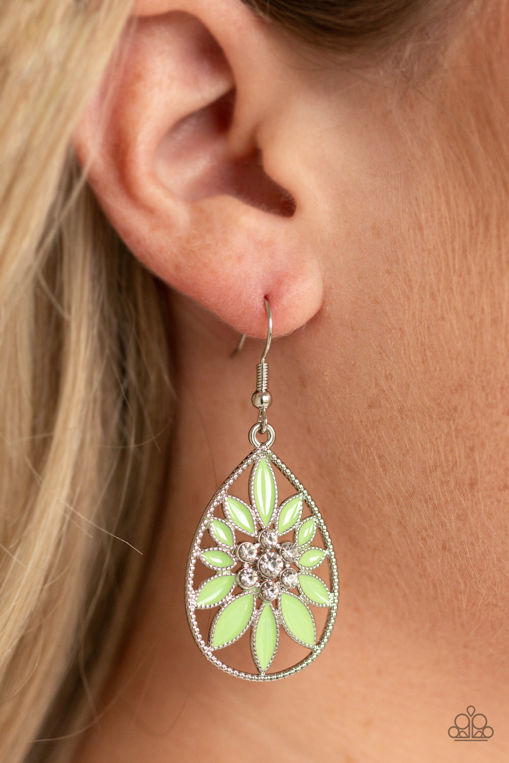 Paparazzi Floral Morals Green Fishhook Earrings