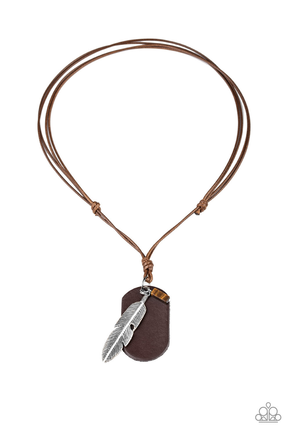 Paparazzi Flying Solo Brown Men's Short Necklace