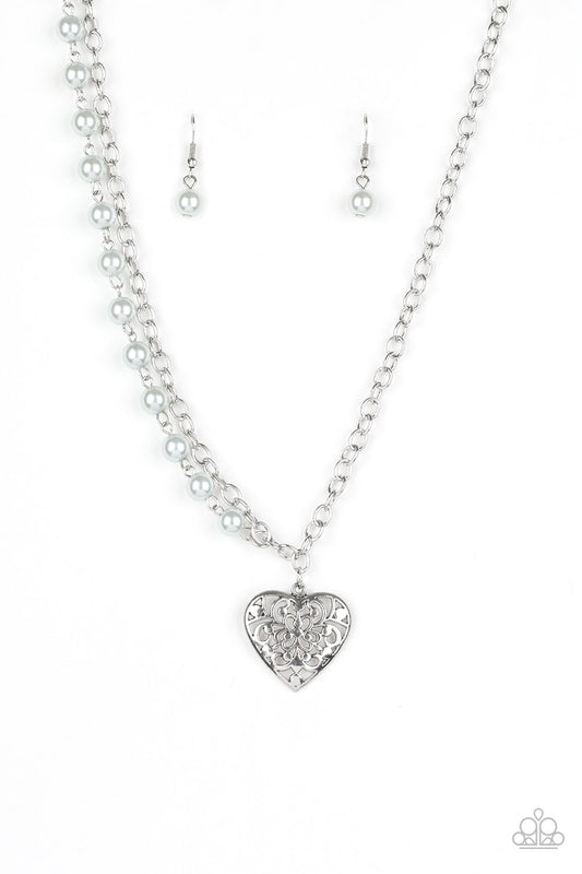 Paparazzi Forever In My Heart Silver Short Necklace