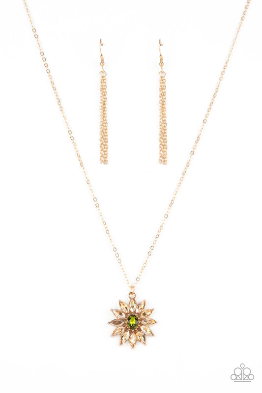 Paparazzi Formal Florals Gold Short Necklace