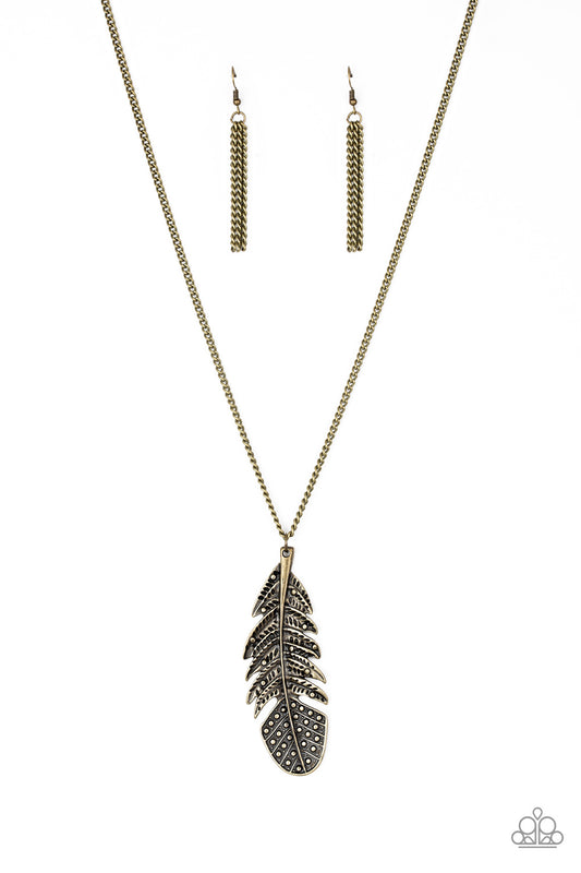 Paparazzi Free Bird Brass Long Necklace