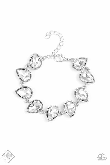 Paparazzi Free Rein White Clasp Bracelet - Fashion Fix Fiercely 5th Avenue - July 2020