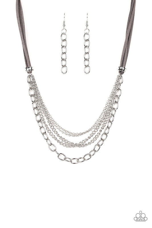 Paparazzi Free Roamer Silver Short Necklace - P2IN-SVXX-231XX