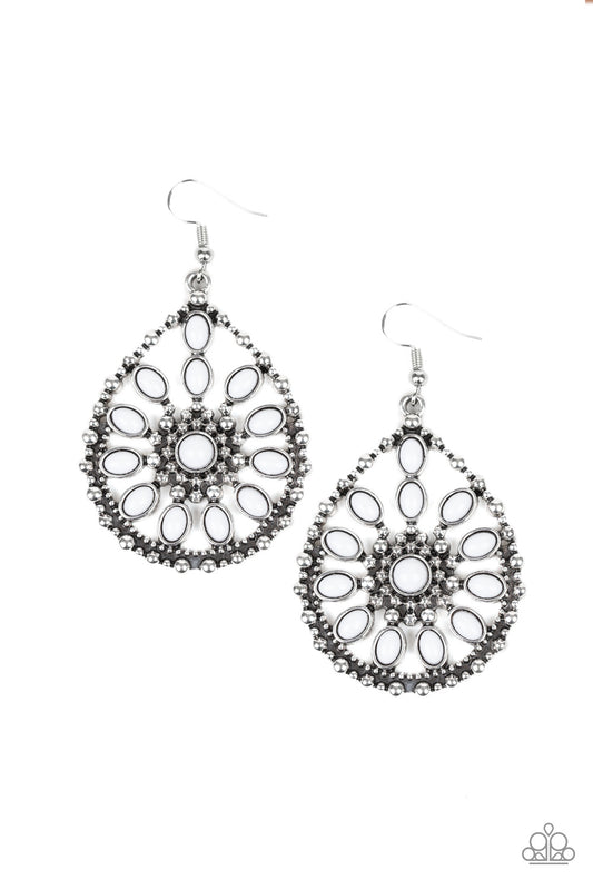 Paparazzi Free To Roam White Fishhook Earrings