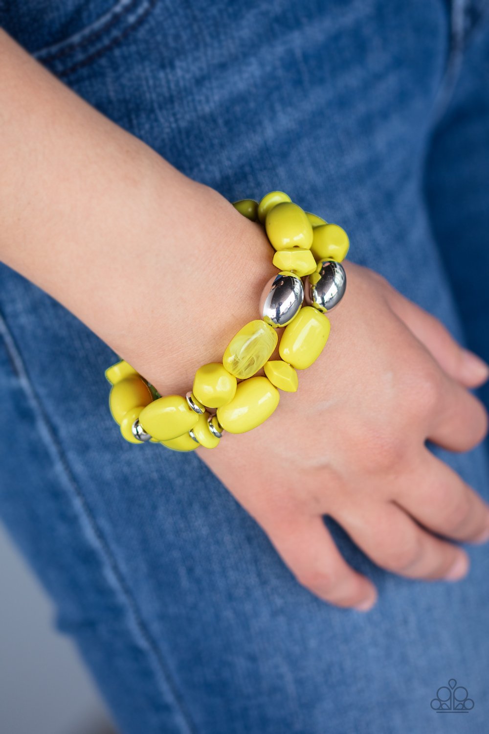 Paparazzi Fruity Flavor Yellow Stretch Bracelet