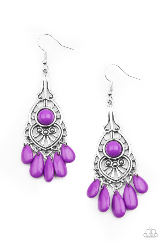 Paparazzi Fruity Tropics Purple Fishhook Earrings