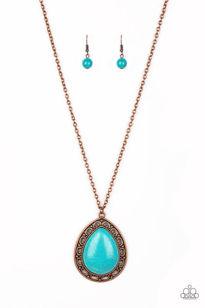 Paparazzi Full Frontier Copper Long Necklace