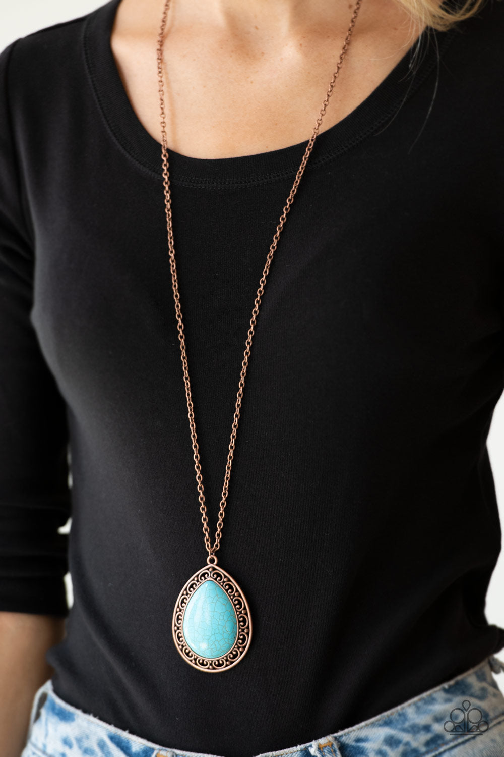 Paparazzi Full Frontier Copper Long Necklace