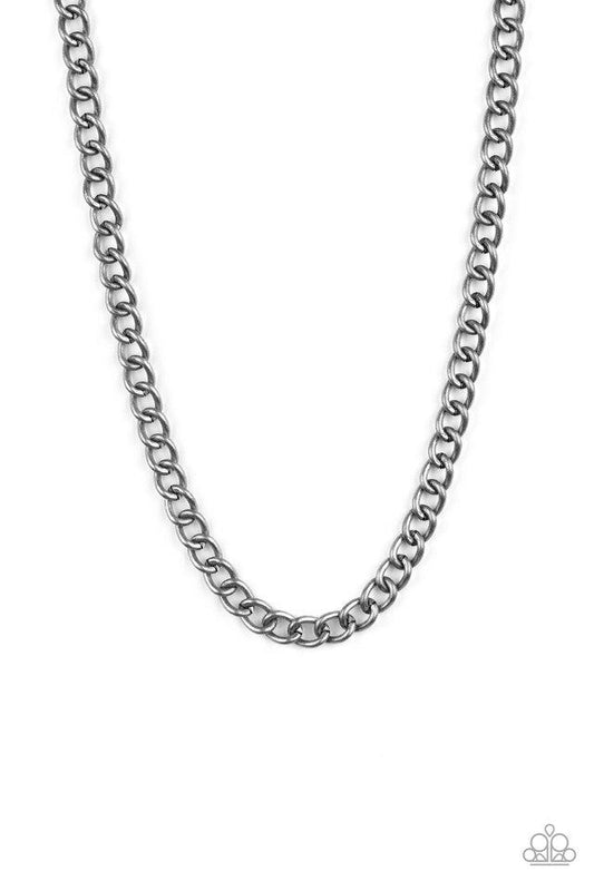 Paparazzi Full Court Silver / Tin Men's Short Necklace - P2MN-URSV-036XX