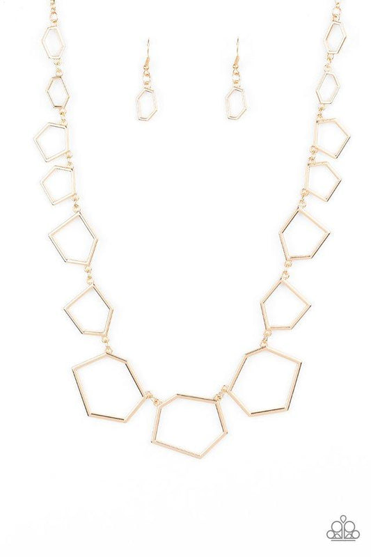 Paparazzi Full Frame Fashion Gold Short Necklace