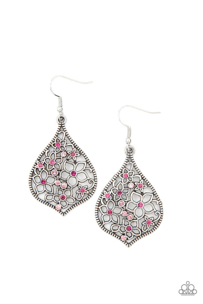 Paparazzi Full Out Florals Pink Fishhook Earrings