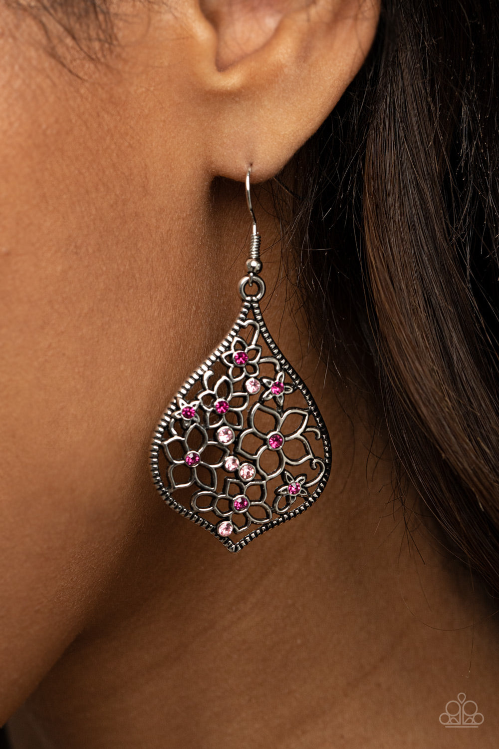 Paparazzi Full Out Florals Pink Fishhook Earrings