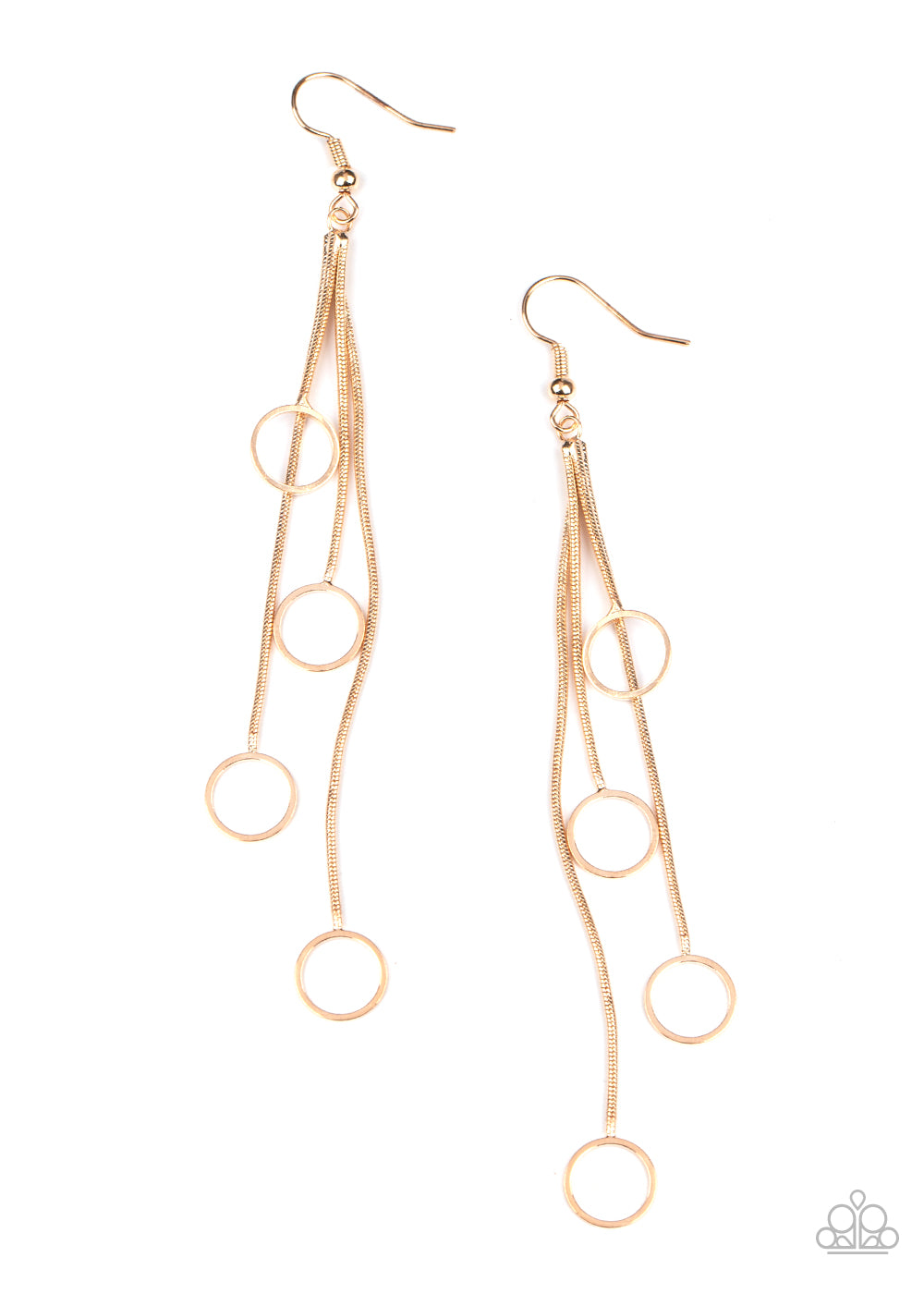 Paparazzi Full Swing Shimmer Gold Fishhook Earrings