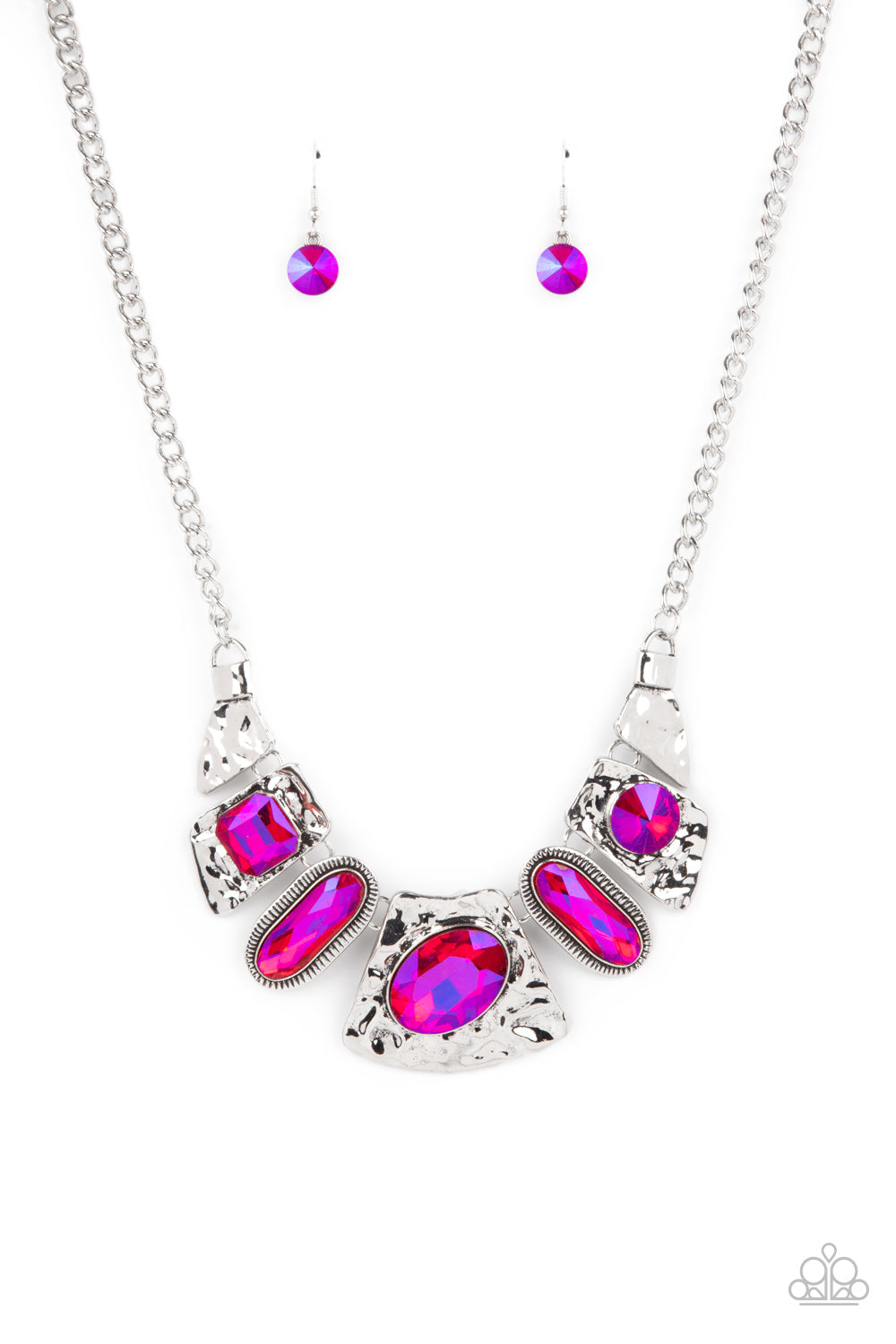 Paparazzi Futuristic Fashionista Pink Oil Spill Short Necklace